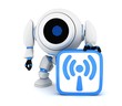 Robot and symbol Wi-Fi