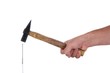 Workman nailing - isolated over white