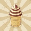 Retro ice cream cup on grunge