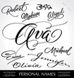 names hand lettering (vector)