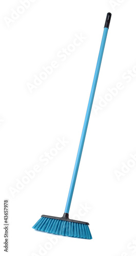 Photo: Blue plastic broom Blue plastic broom