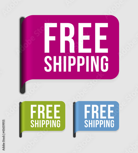 Vector: Modern label – free shipping Modern label – free shipping