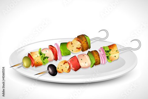 Vektor: Grilled Skewer Grilled Skewer