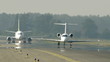 HD - Commercial and passenger planes on the runway