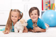 Happy Kids With Their Pets - A...