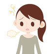女性　上半身　ため息