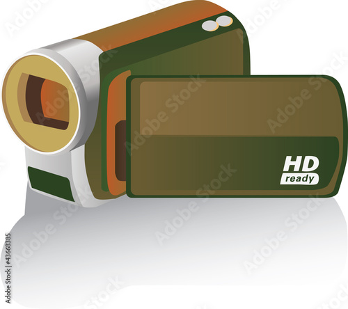 Illustration: brown colored hd camcorder - illustration brown colored hd camcorder - illustration
