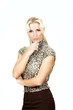 beautiful blond woman, portrait in studio