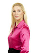 portrait of  blond woman, isolated on white background