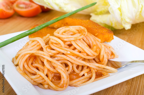 Foto: Fischstäbchen und Pasta Fischstäbchen und Pasta