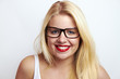 sexy business girl with large glasses