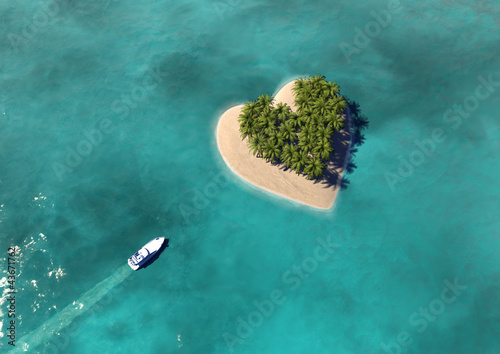 Illustration: Heart Shaped Paradise Island Heart Shaped Paradise Island