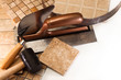 Photo: A set of tools for laying ceramic tile A set of tools for laying ceramic tile