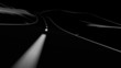 Road trip through the mountains. Black and white, dark.