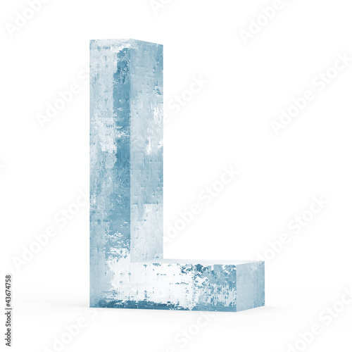 Illustration: Icy Letters isolated on white background (Letter L) Icy Letters isolated on white background (Letter L)