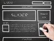 Photo: website wireframe sketch on blackboard website wireframe sketch on blackboard