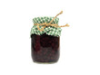 strawberry jam in glass jar