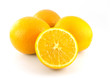 Navel seedless orange fruite isolated on white