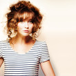 hairdressing woman with knotty hair style