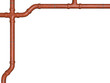 conduit in copper optics on white background