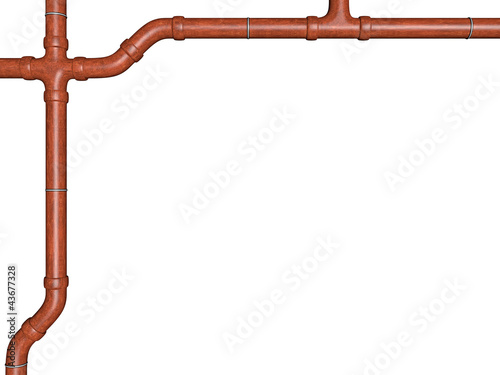 Illustration: conduit in copper optics on white background conduit in copper optics on white background