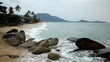 Big waves on exotic beach, Koh Samui Lamai Island, Thailand