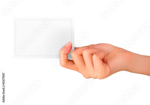 Vektor: Hand holding paper card. Vector illustration Hand holding paper card. Vector illustration