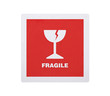 Photo: Fragile sticker isolated on white with clipping path Fragile sticker isolated on white with clipping path