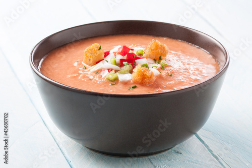 Photo: Delicious bowl of gazpacho Delicious bowl of gazpacho
