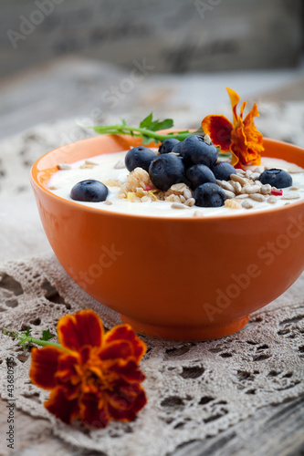 Photo: Yogurt with blueberries Yogurt with blueberries