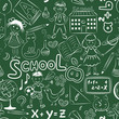 Green pattern with school theme