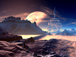 Bridge to Alien Tower City on Distant Planet