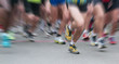 dynamic view of legs runner at starting