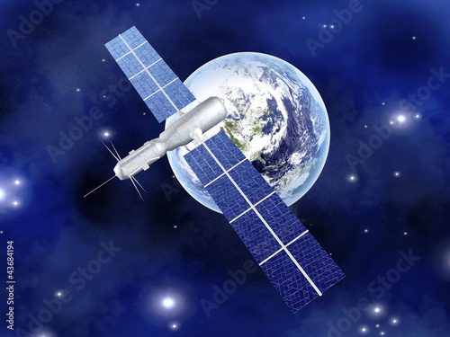 Illustration: Satellit über der Erde Satellit über der Erde