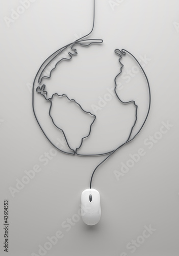 Illustration: mouse and Earth mouse and Earth
