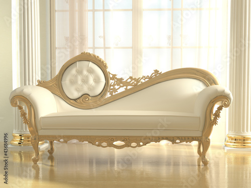 Illustration: Luxurious sofa in modern interior apartment Luxurious sofa in modern interior apartment