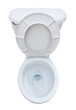 Top view of a clean toilet seat isolated on white