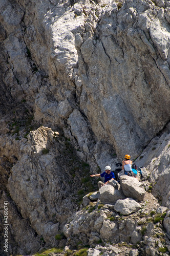 Photo: Bergsteiger im Alpstein - Alpen - Schweiz Bergsteiger im Alpstein - Alpen - Schweiz