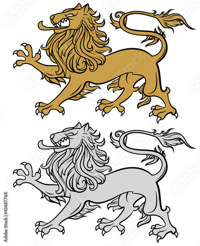 Vector: Heraldic lion Heraldic lion
