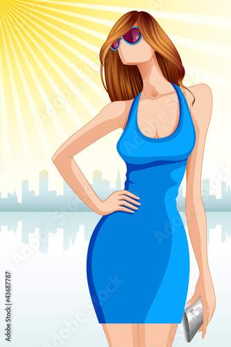 Vector: vector illustration of modern lady wearing sunglasses vector illustration of modern lady wearing sunglasses