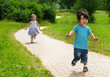 girl chasing cute boy