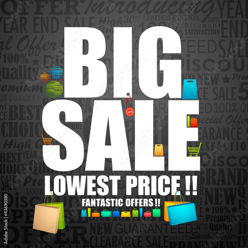 Vector: vector illustration of big sale poster with different element vector illustration of big sale poster with different element