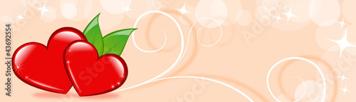 Vektor: herzbanner rosa herzbanner rosa