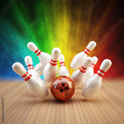 Illustration: Bowling Strike bunt Bowling Strike bunt