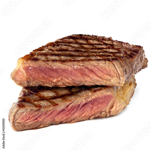 Photo: Grilled Steak Isolated on White Grilled Steak Isolated on White