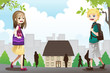 Kids going to school