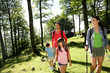 Family having fun on a trekking day