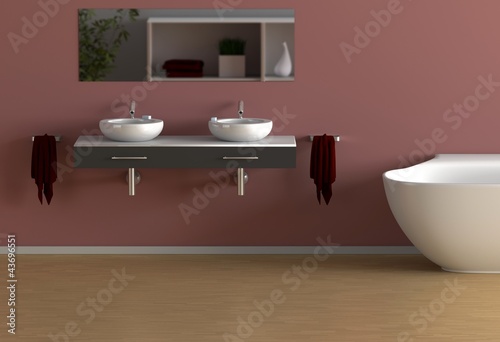 Illustration: Rotes Badzimmer Rotes Badzimmer