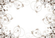floral marron et fleurs