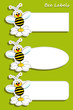 Set of labels with bee